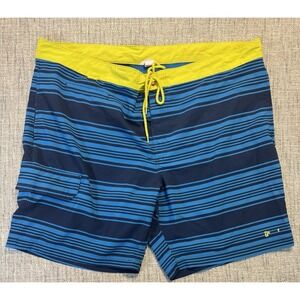 Duluth Mens DuluthFlex Bull‎ Moose 9" Board Shorts Size 46 Blue Striped Stretch